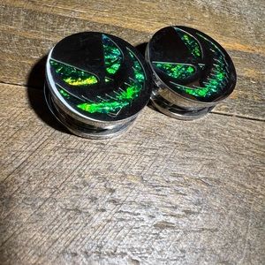 Hologram face gauges body jewelry